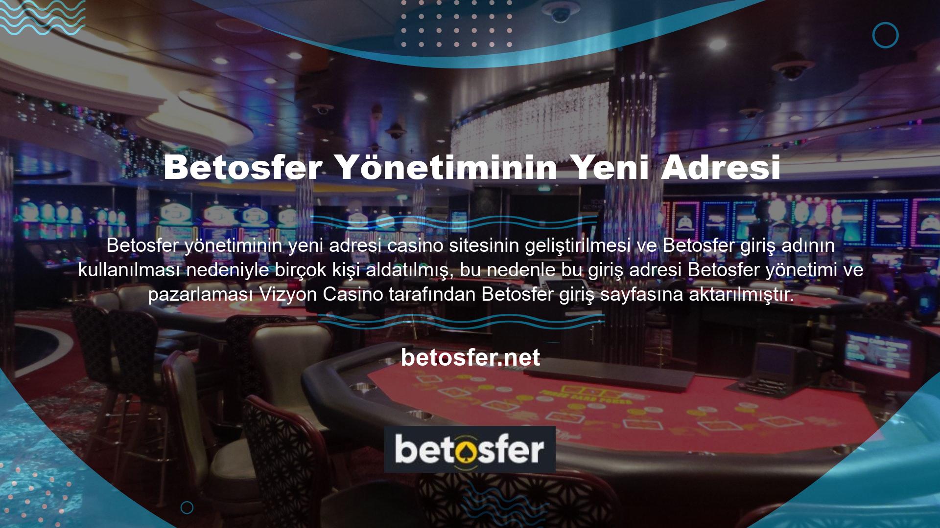 Daha sonra Betosfer Casino adı altında diğer tüm casino siteleri için giriş sayfaları oluşturdu ve kullanıcıları gerçek Betosfer Casino sitesine yönlendirmeye başladı